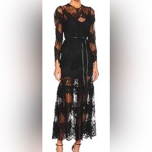 Karina Grimaldi Black Sheer Lace Dress
